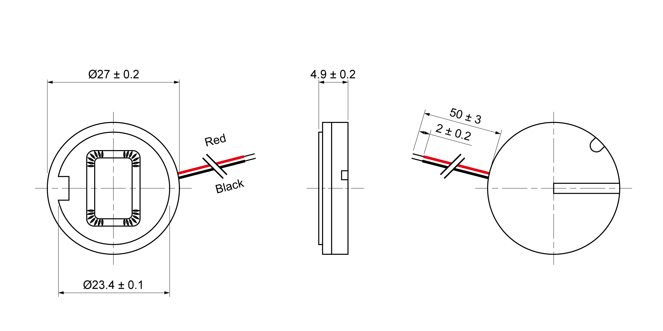 OSS04-27-5A0.8W8-W Mechanical Drawing